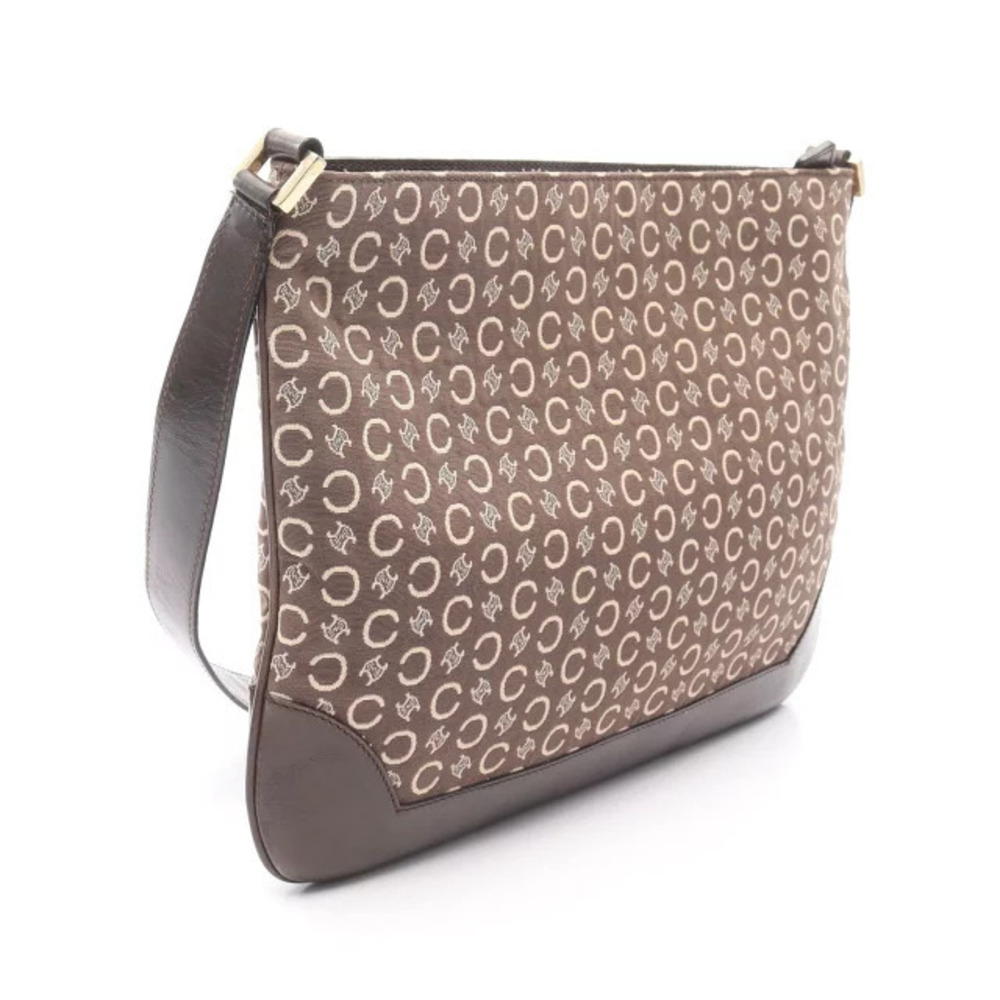 Celine Shoulder Macadam Leather C Bag Canvas Brown